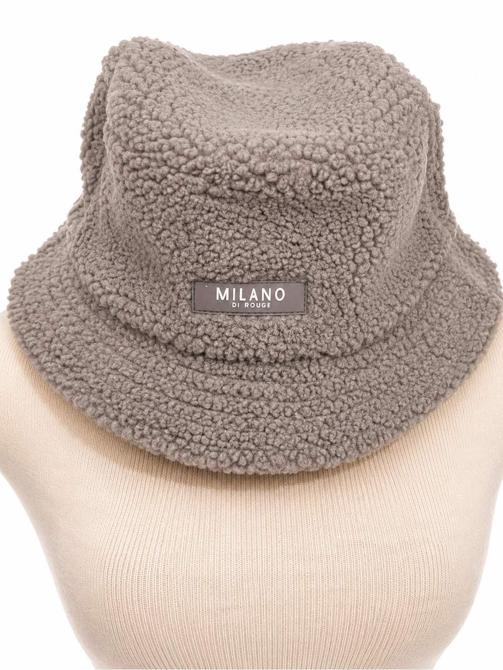 Milano Di Rouge Falon Sherpa Bucket Hat Gray Large NWT Unisex